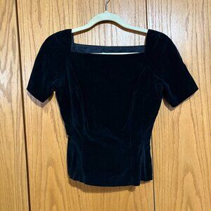 Vintage 1960s whimsigoth velvet top goth square neckline Bobbie Brooks